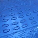 Tapis pvc effet metallisé bleu 2
