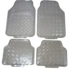 Tapis pvc effet metallisé gris métal