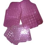 Tapis pvc effet metallisé rose