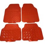 Tapis pvc effet metallisé rouge