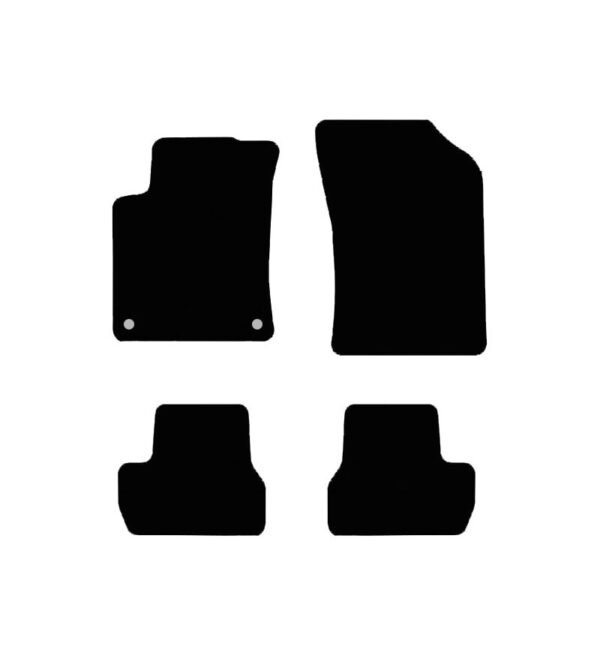 tapis voiture pas cher Citroën C3 et DS3 2009 à 2016, jeu complet 4 pièces, moquette noir